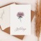 Minimalistyczna Kartka na ślub z grafiką fioletowego kwiatu - Purple Flower